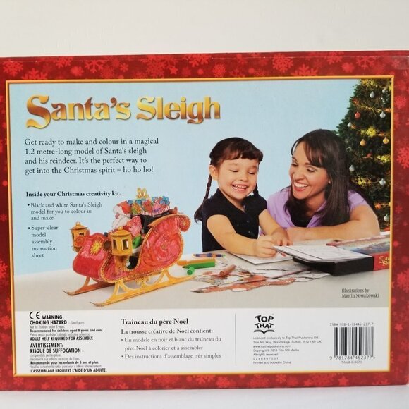 Santa's Sleigh Model Press Out Color in and Play Complete Over 1.2 M Long New - Picture 10 of 15